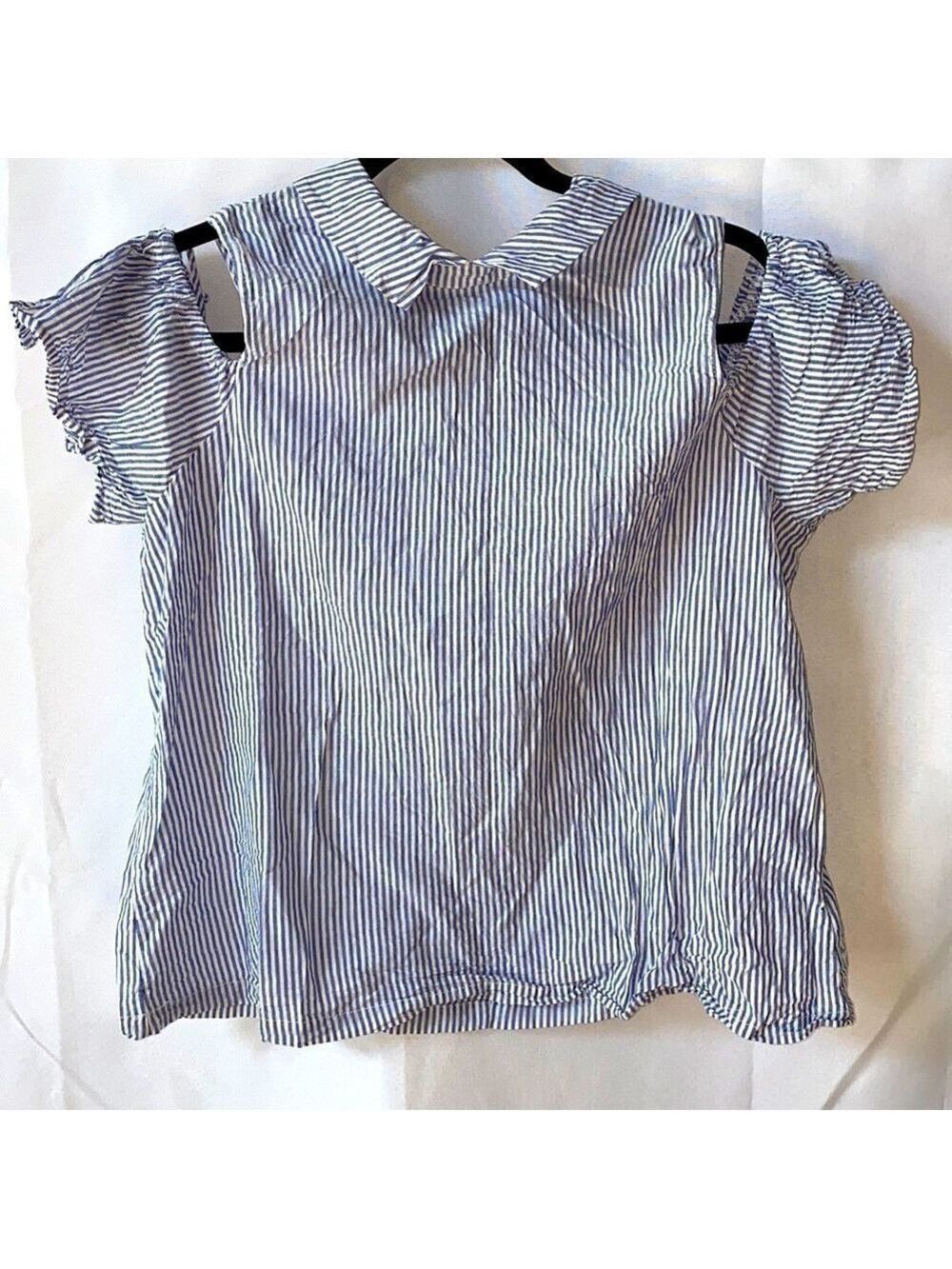 Twine & String Cold Shoulder Collar Top